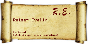 Reiser Evelin névjegykártya